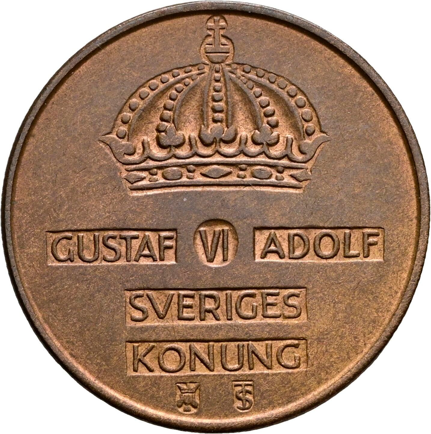 5 Öre Gustav VI. Adolf (1950-1973) 1958 – Rückseite