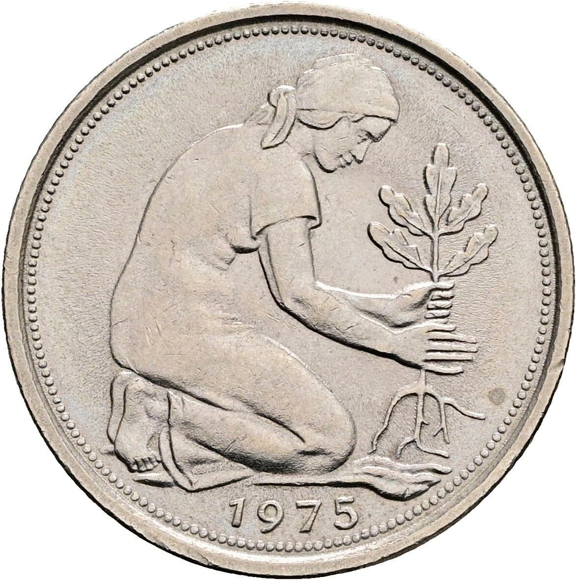 50 Pfennig 1975 F – Rückseite