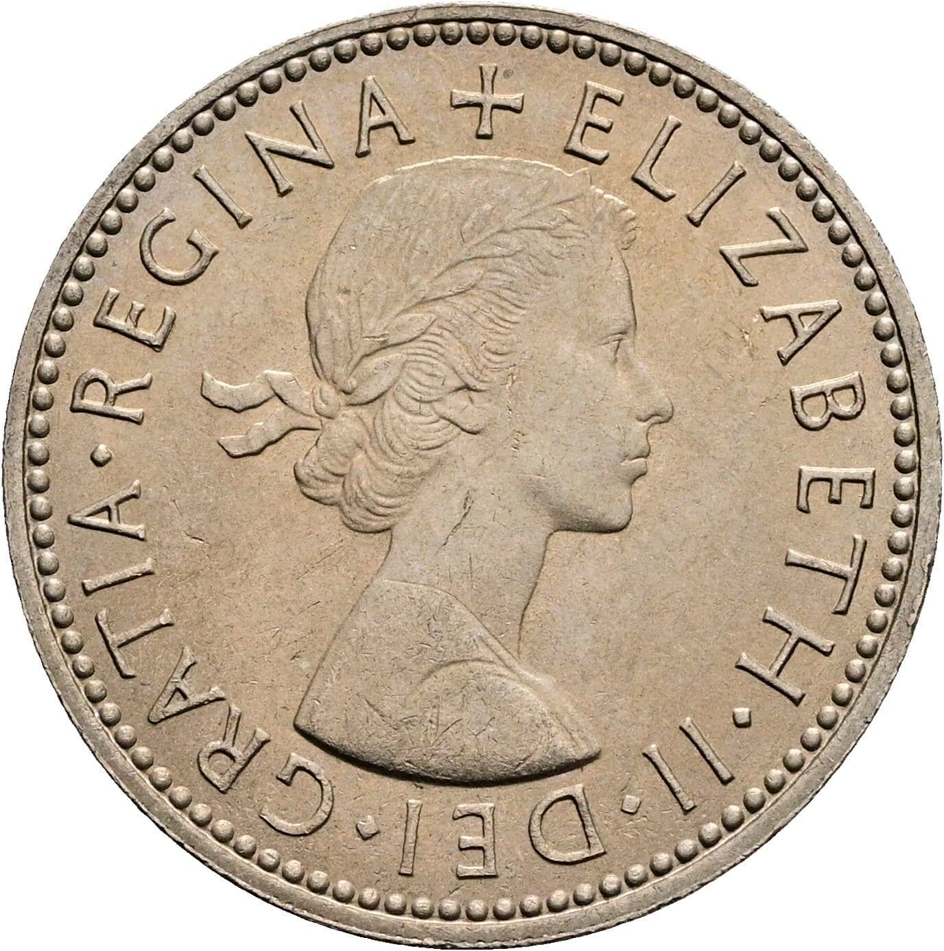 1 Shilling Elisabeth II. 1952-2022 1966 – Vorderseite