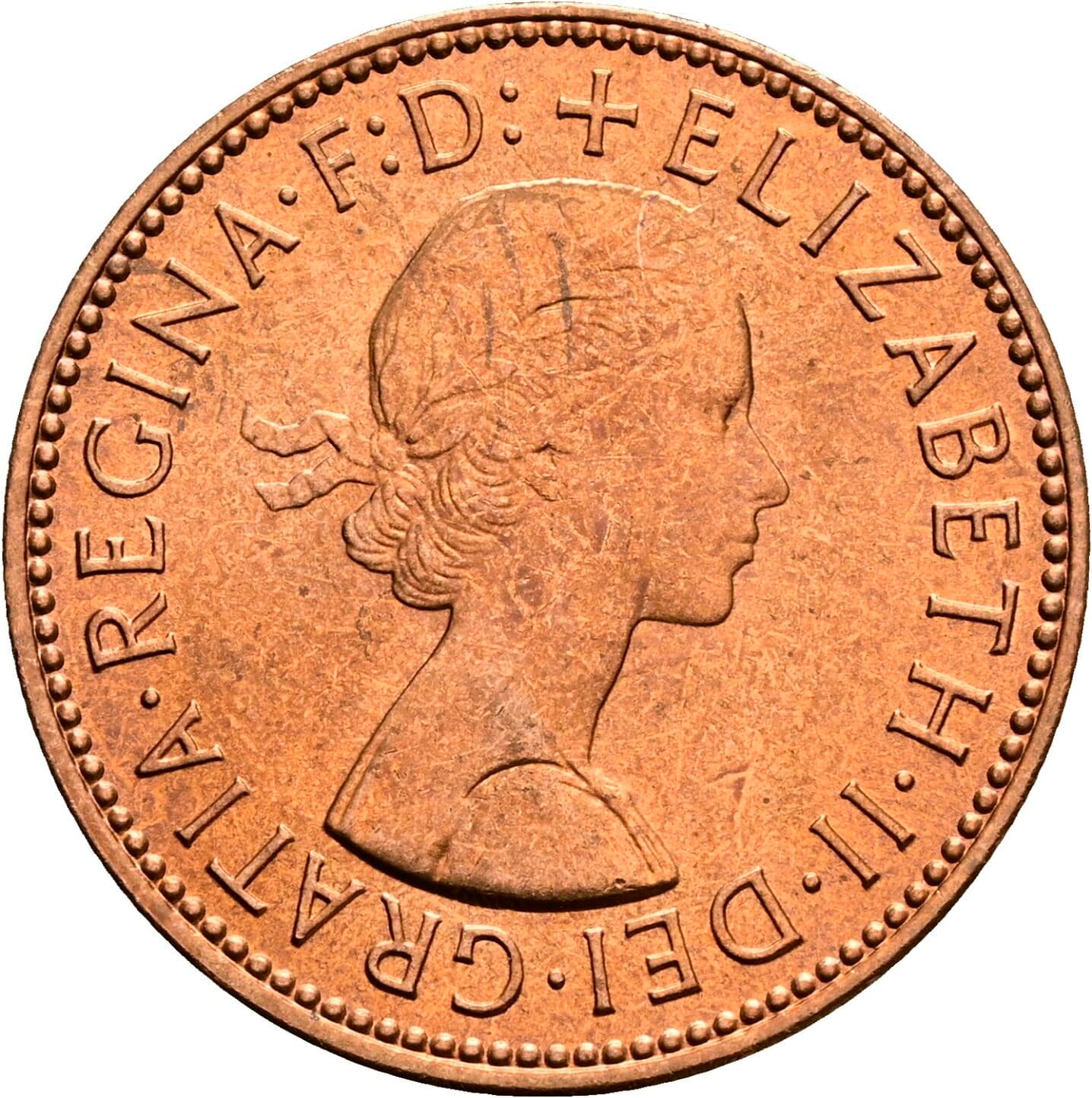 1/2 Penny Elisabeth II. 1952-2022 1967 – Vorderseite