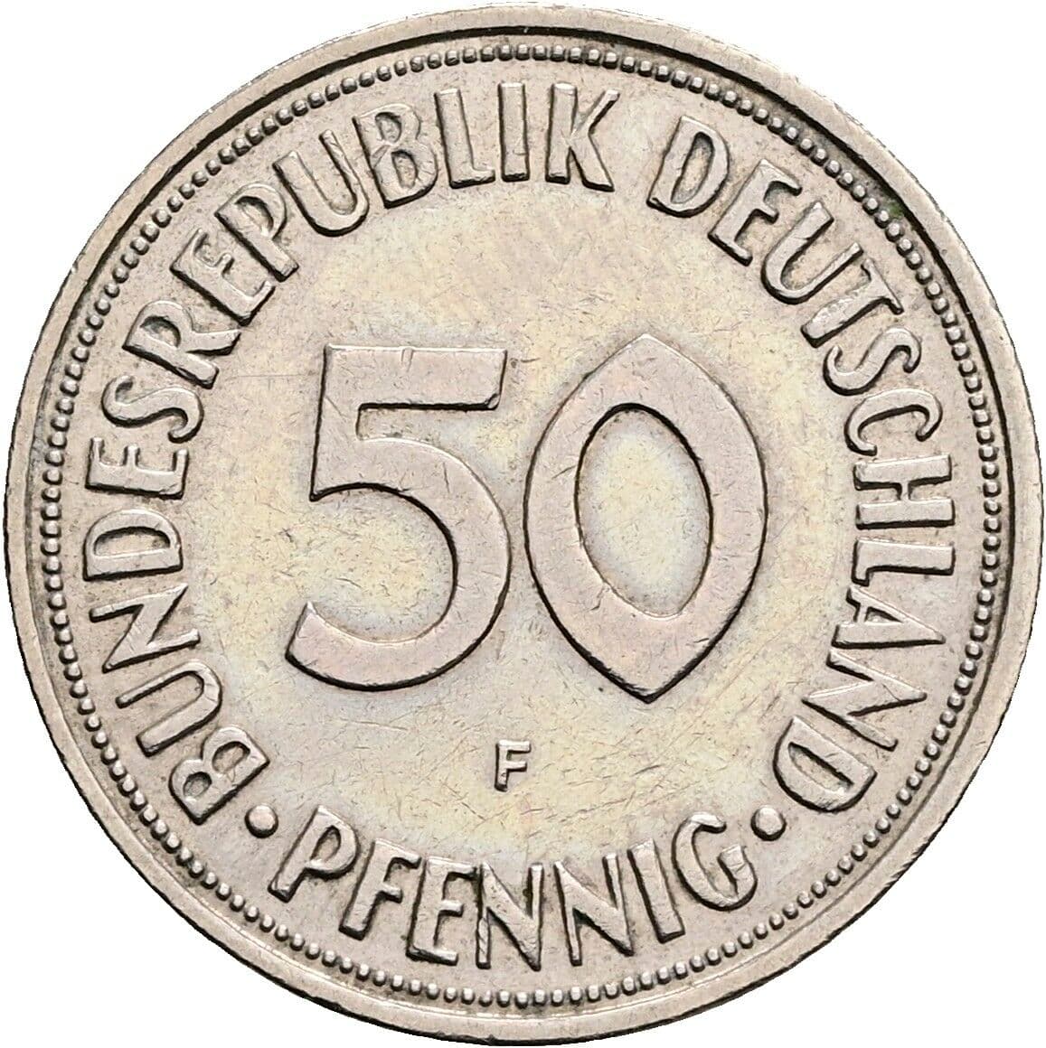 50 Pfennig 1950 F – Vorderseite