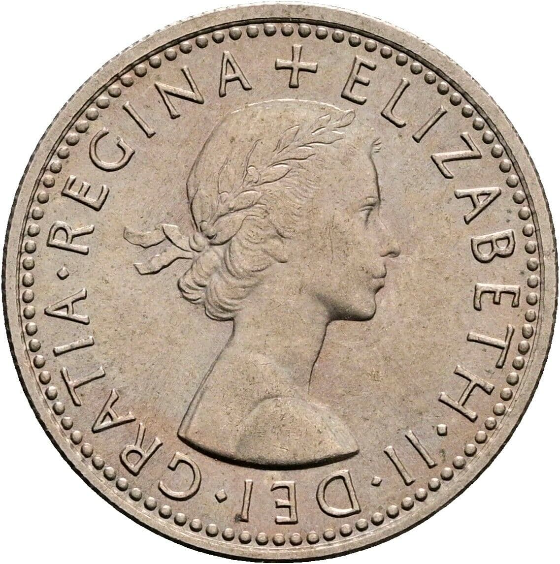 6 Pence Elisabeth II. 1952-2022 1967 – Vorderseite