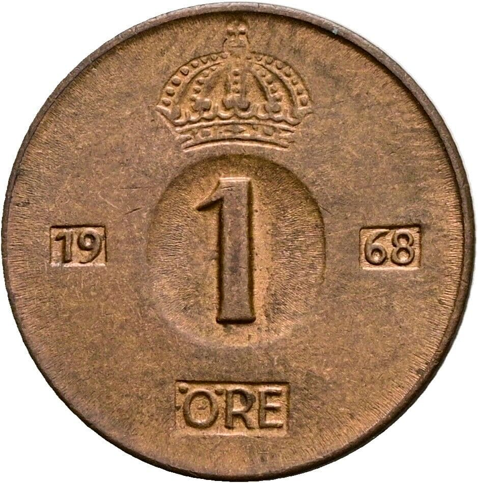 1 Öre Gustav VI. Adolf (1950-1973) 1968 – Vorderseite