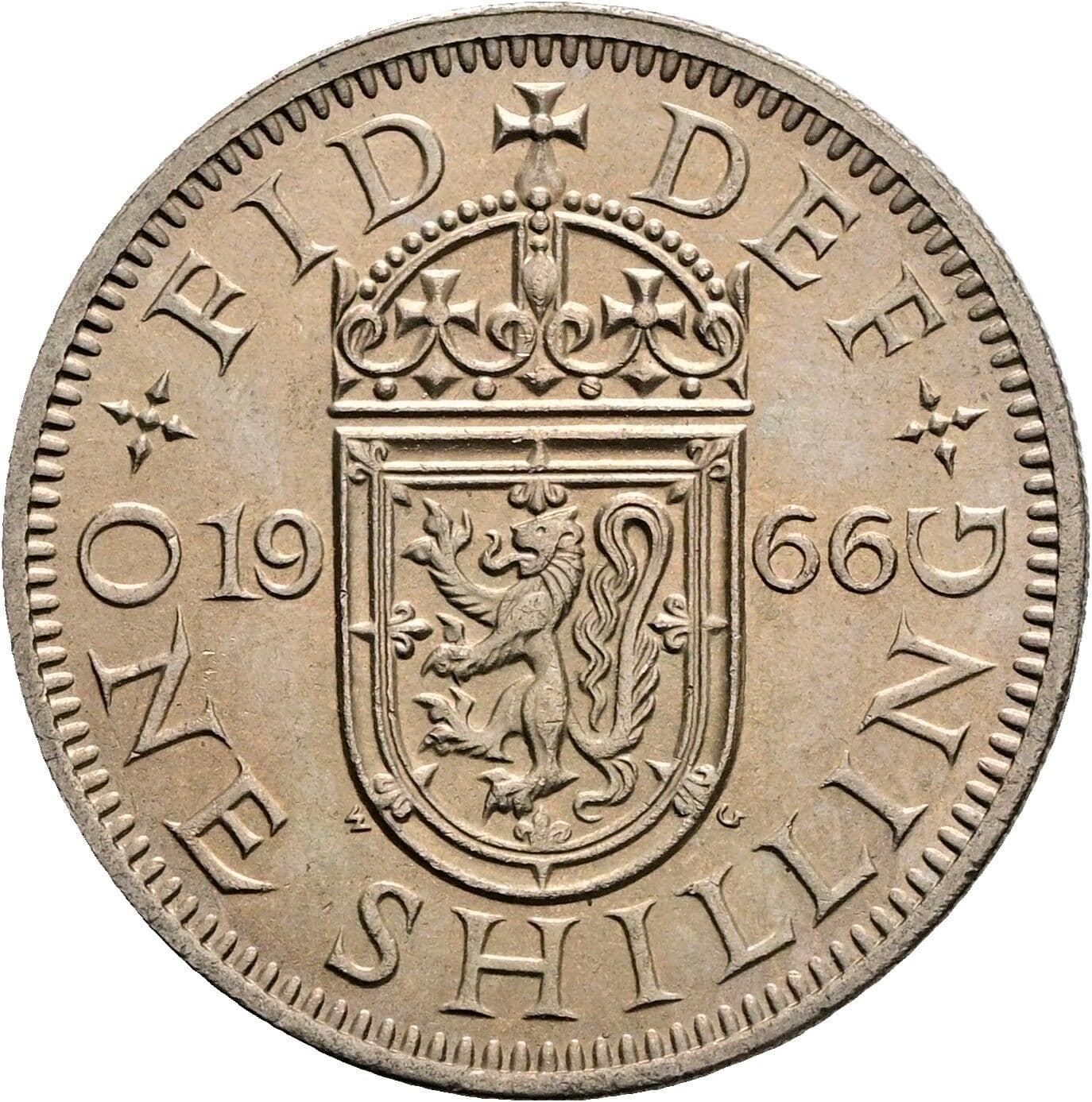 1 Shilling Elisabeth II. 1952-2022 1966 – Rückseite