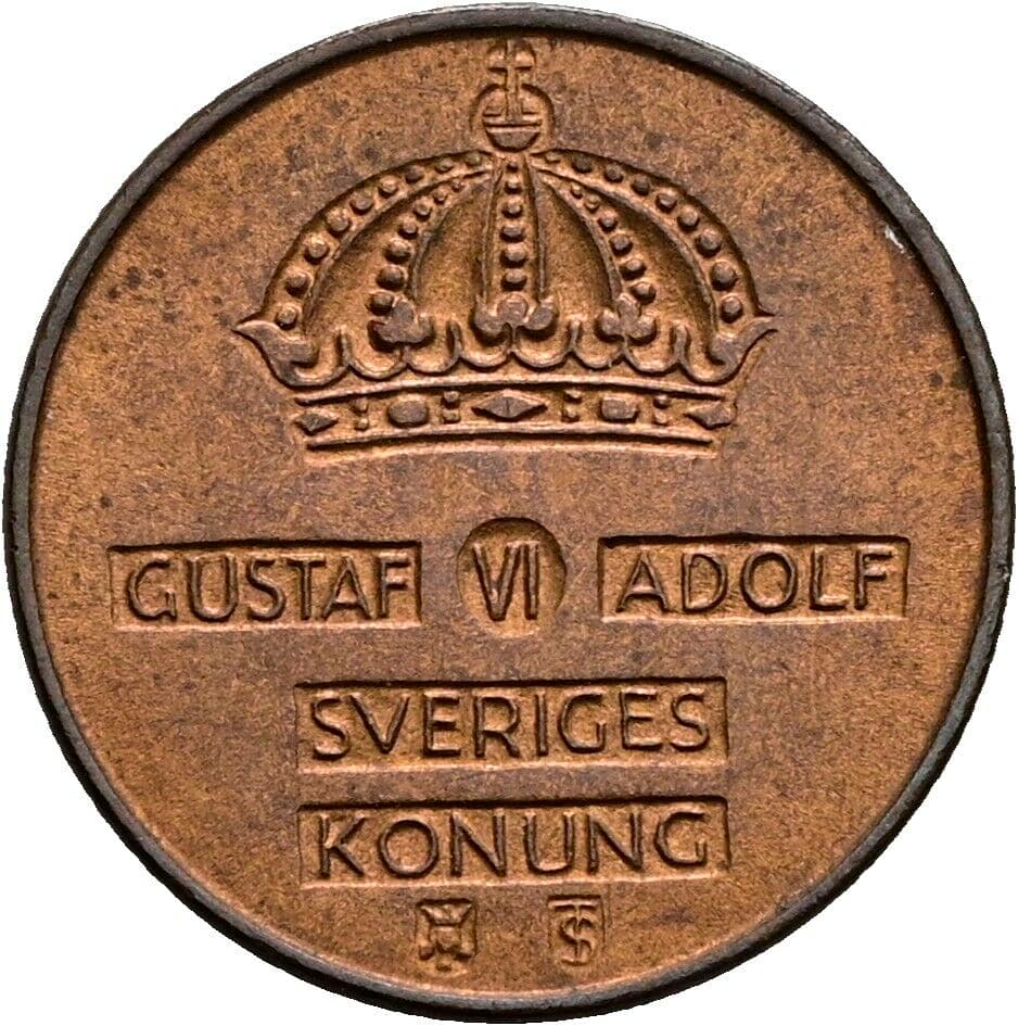 1 Öre Gustav VI. Adolf (1950-1973) 1954 – Rückseite