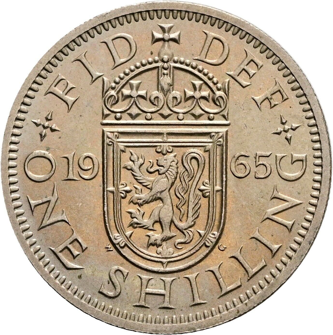 1 Shilling Elisabeth II. 1952-2022 1965 – Rückseite