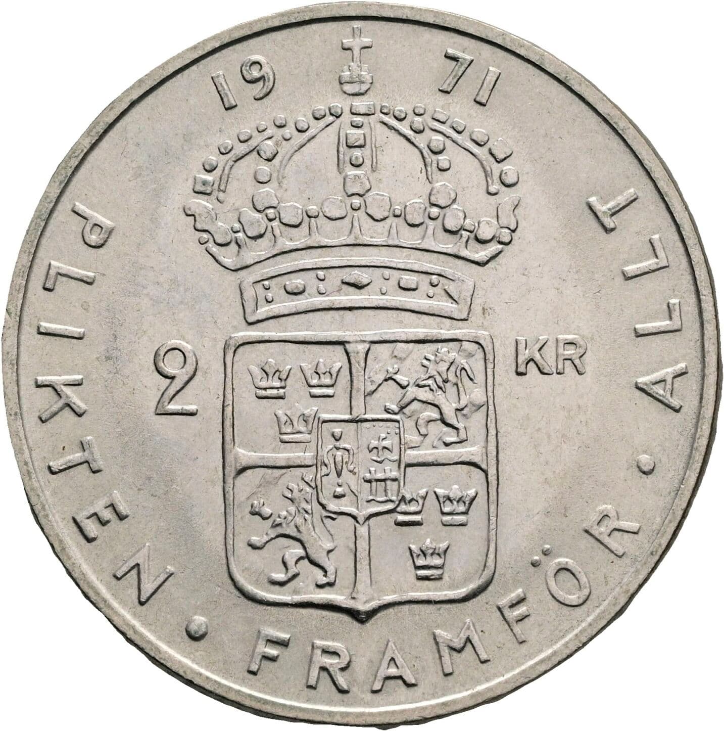 2 Kronor Gustaf VI Adolf (1950-1973) 1971 – Rückseite