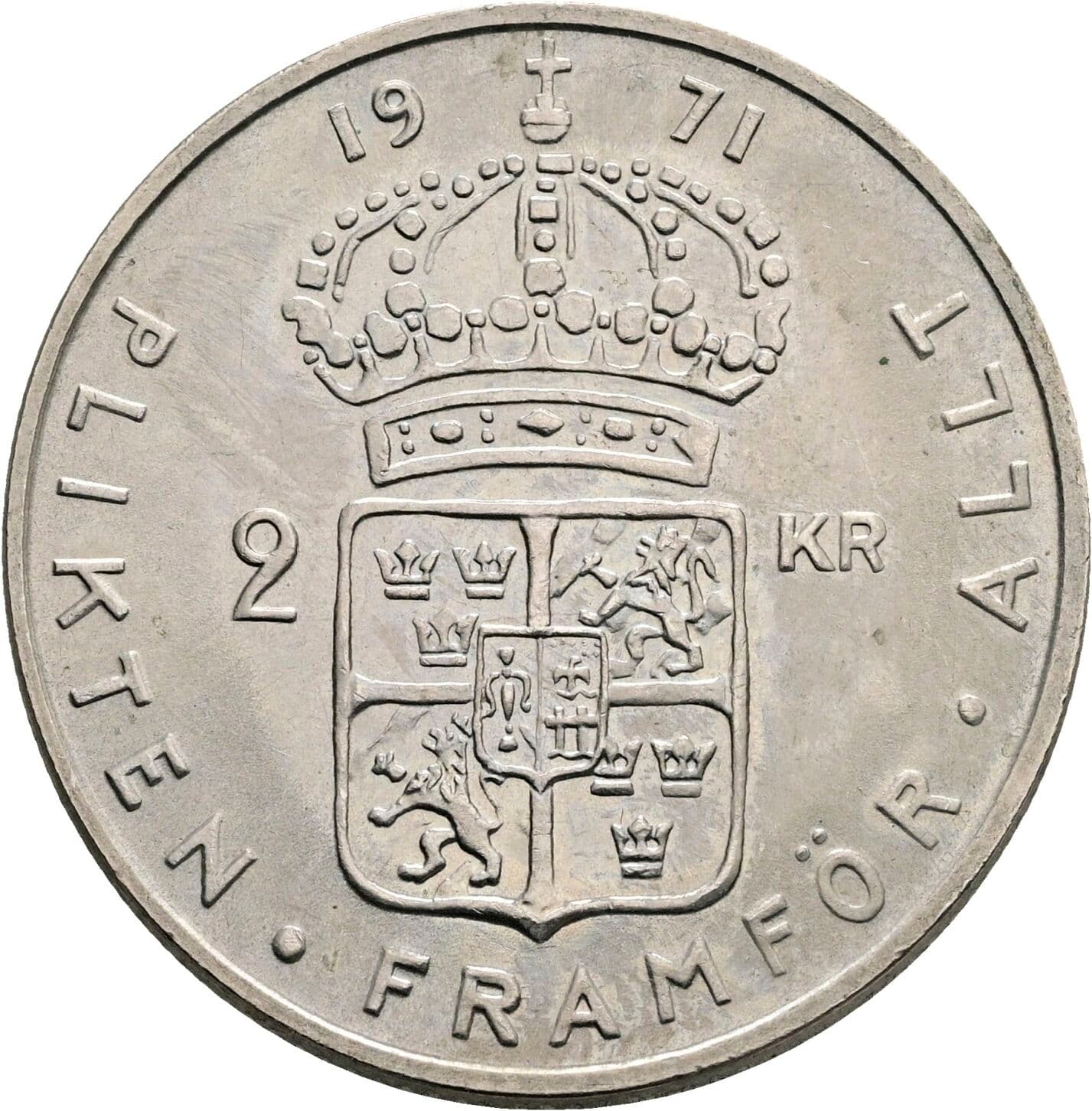 2 Kronor Gustav VI. Adolf (1950-1973) 1971 – Rückseite