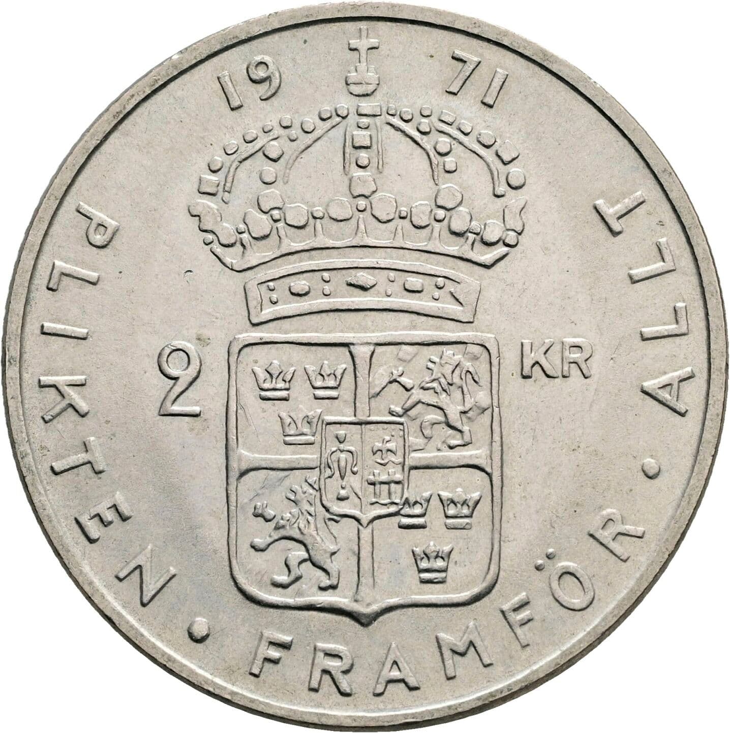 2 Kronor Gustav VI. Adolf (1950-1973) 1971 – Rückseite