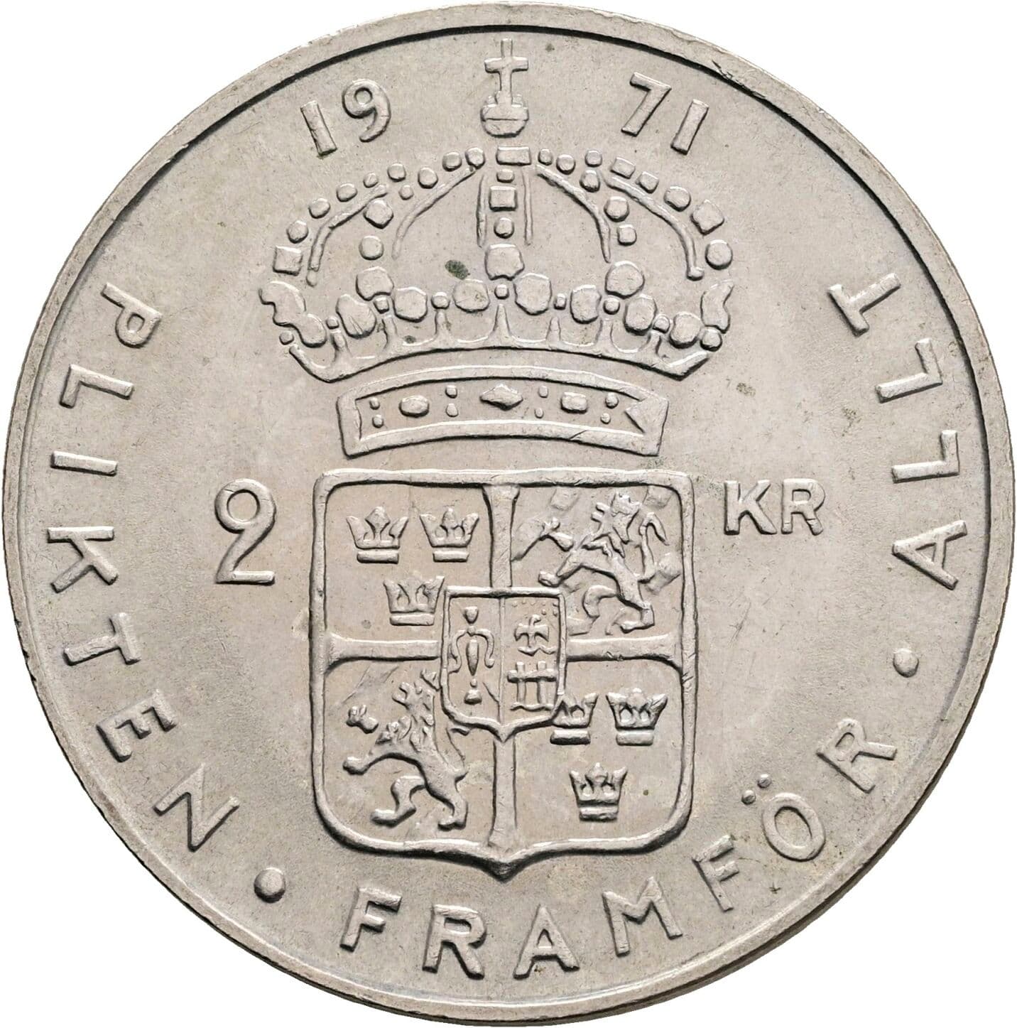 2 Kronor Gustav VI. Adolf (1950-1973) 1971 – Rückseite