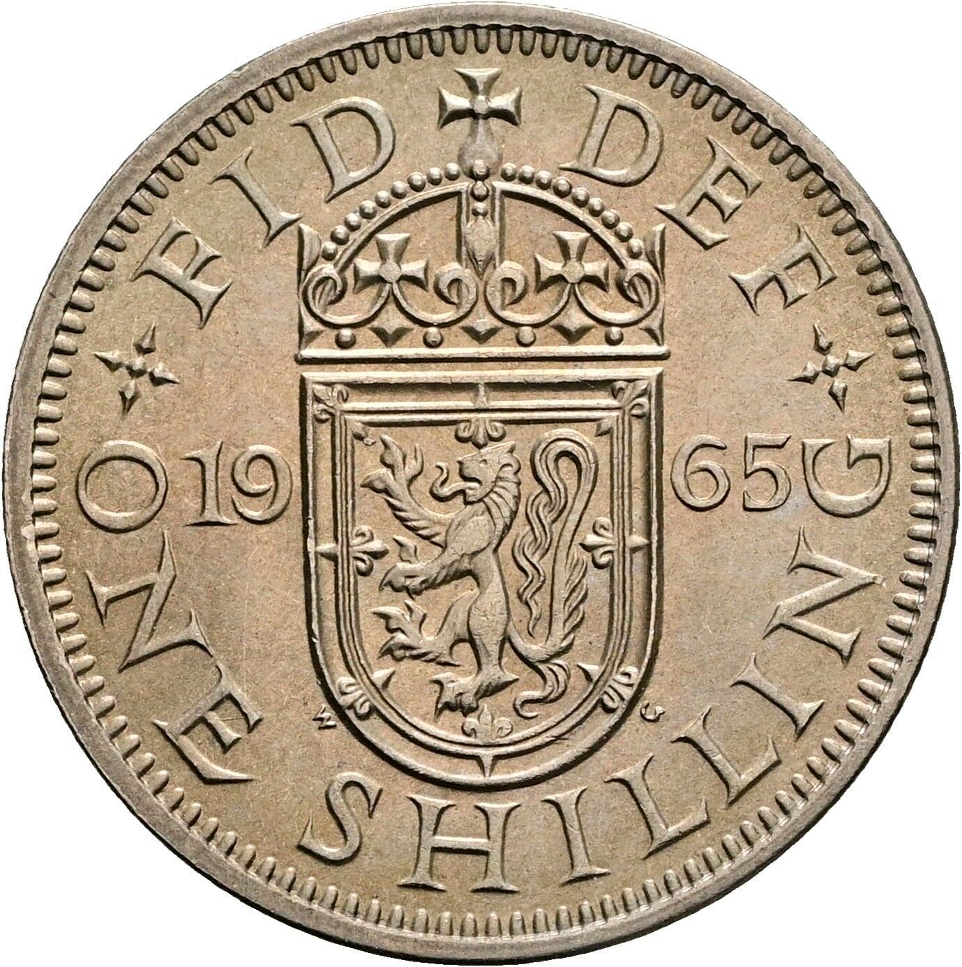 1 Shilling Elisabeth II. 1952-2022 1965 – Rückseite