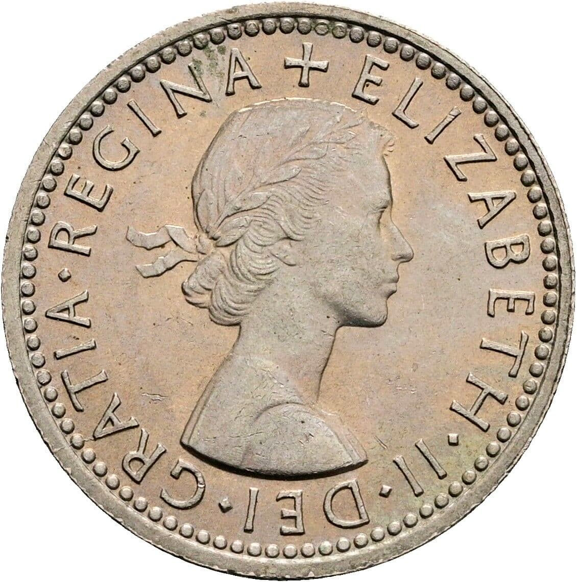 6 Pence Elisabeth II. 1952-2022 1959 – Vorderseite