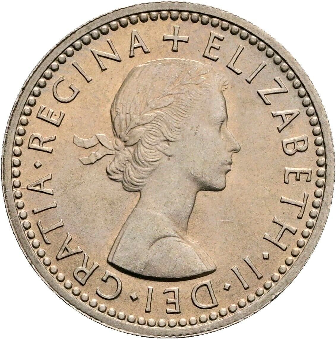 6 Pence Elisabeth II. 1952-2022 1959 – Vorderseite