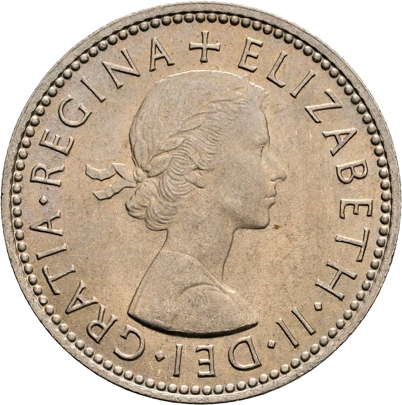 1 Shilling Elisabeth II. 1952-2022 1964 – Vorderseite