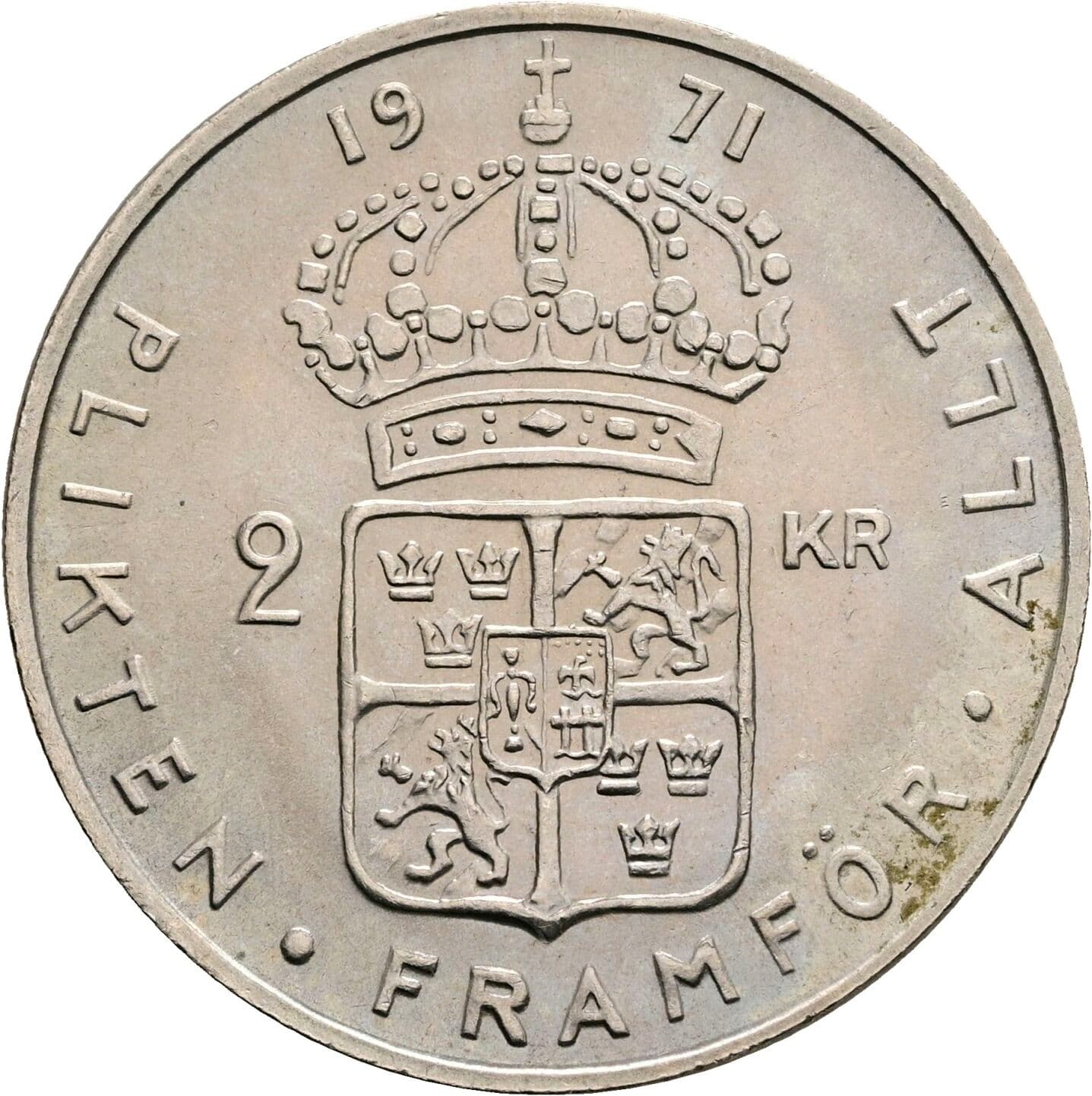 2 Kronor Gustav VI. Adolf (1950-1973) 1971 – Rückseite