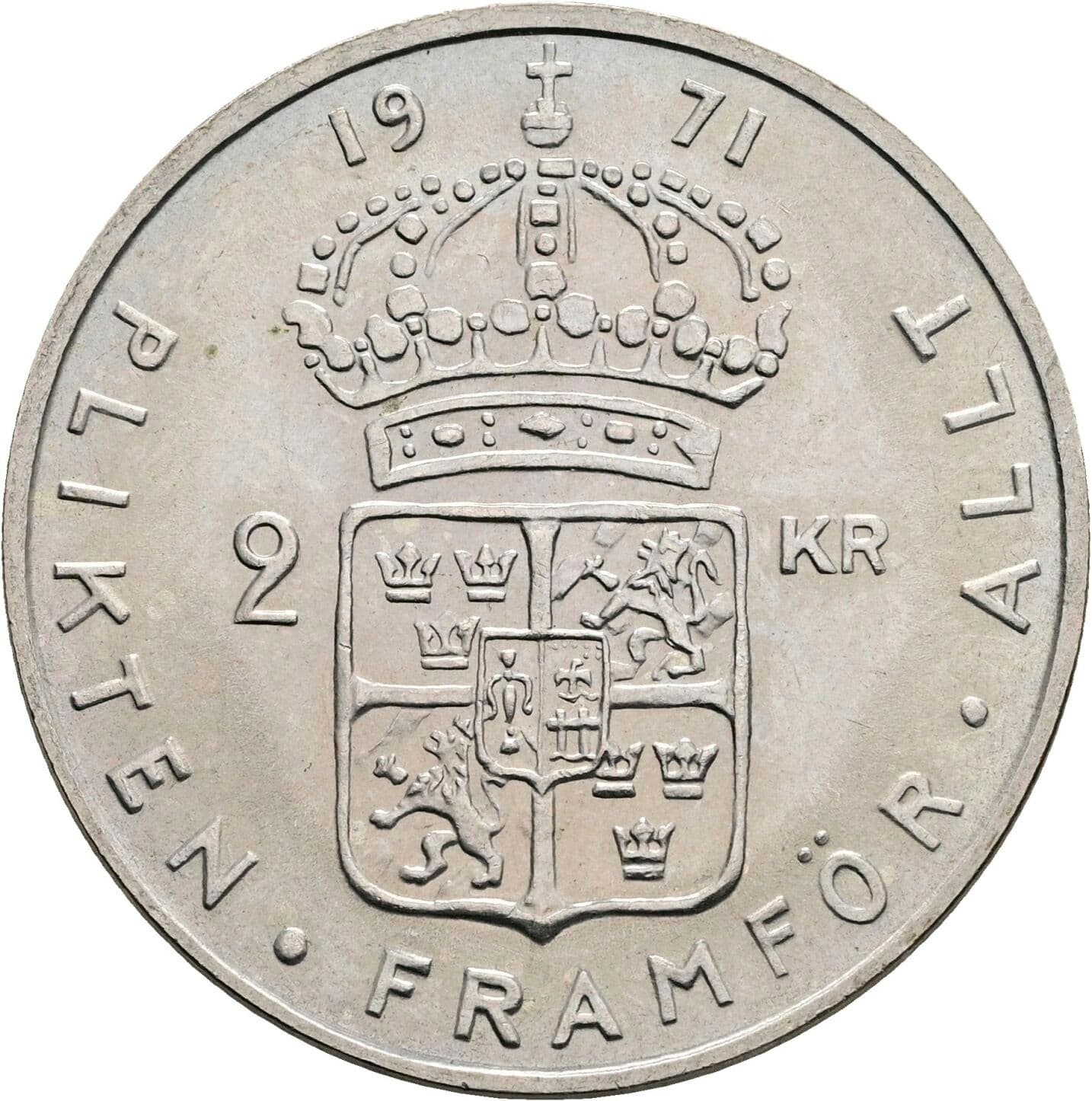 2 Kronor Gustav VI. Adolf (1950-1973) 1971 – Rückseite