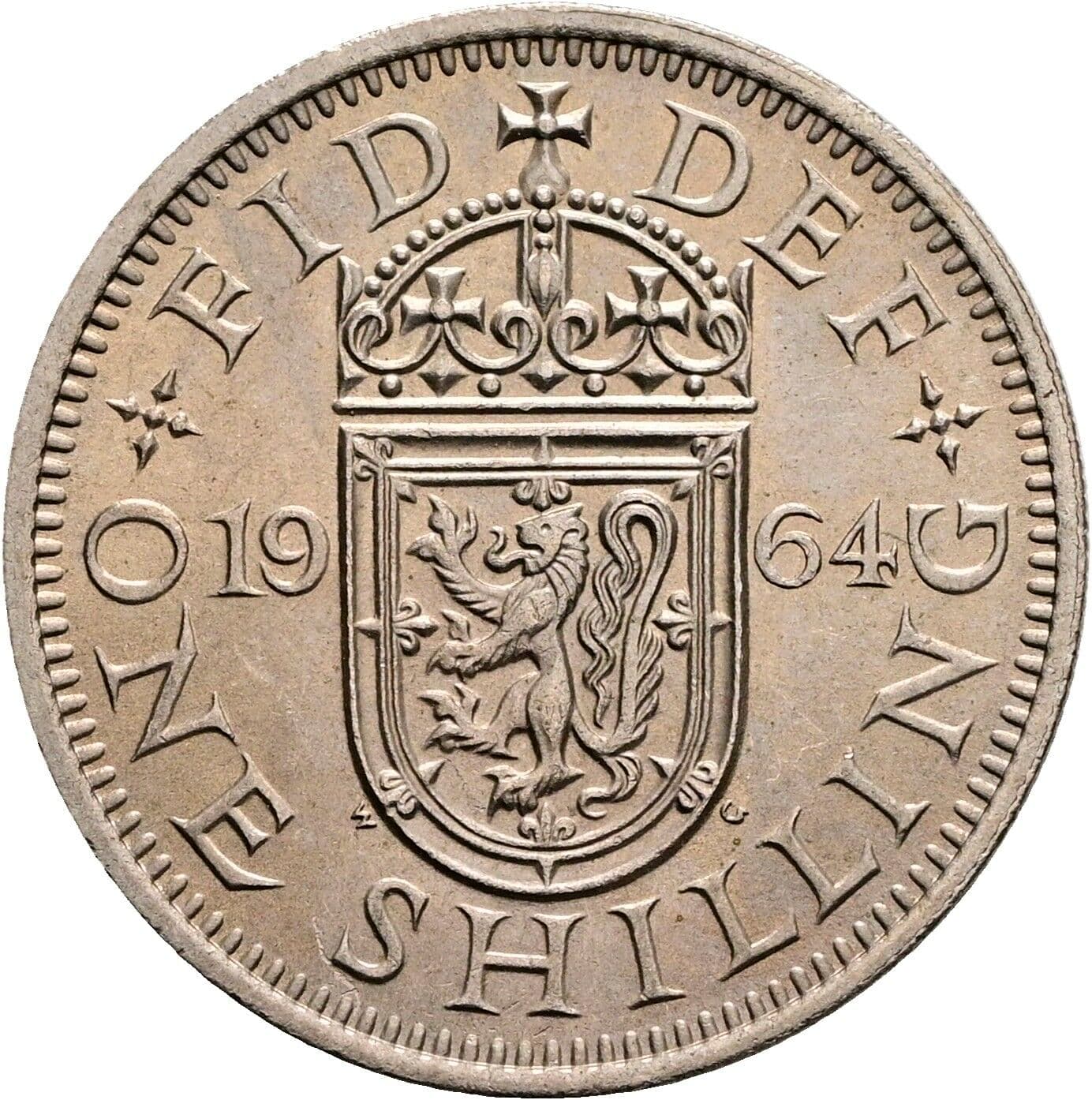 1 Shilling Elisabeth II. 1952-2022 1964 – Rückseite