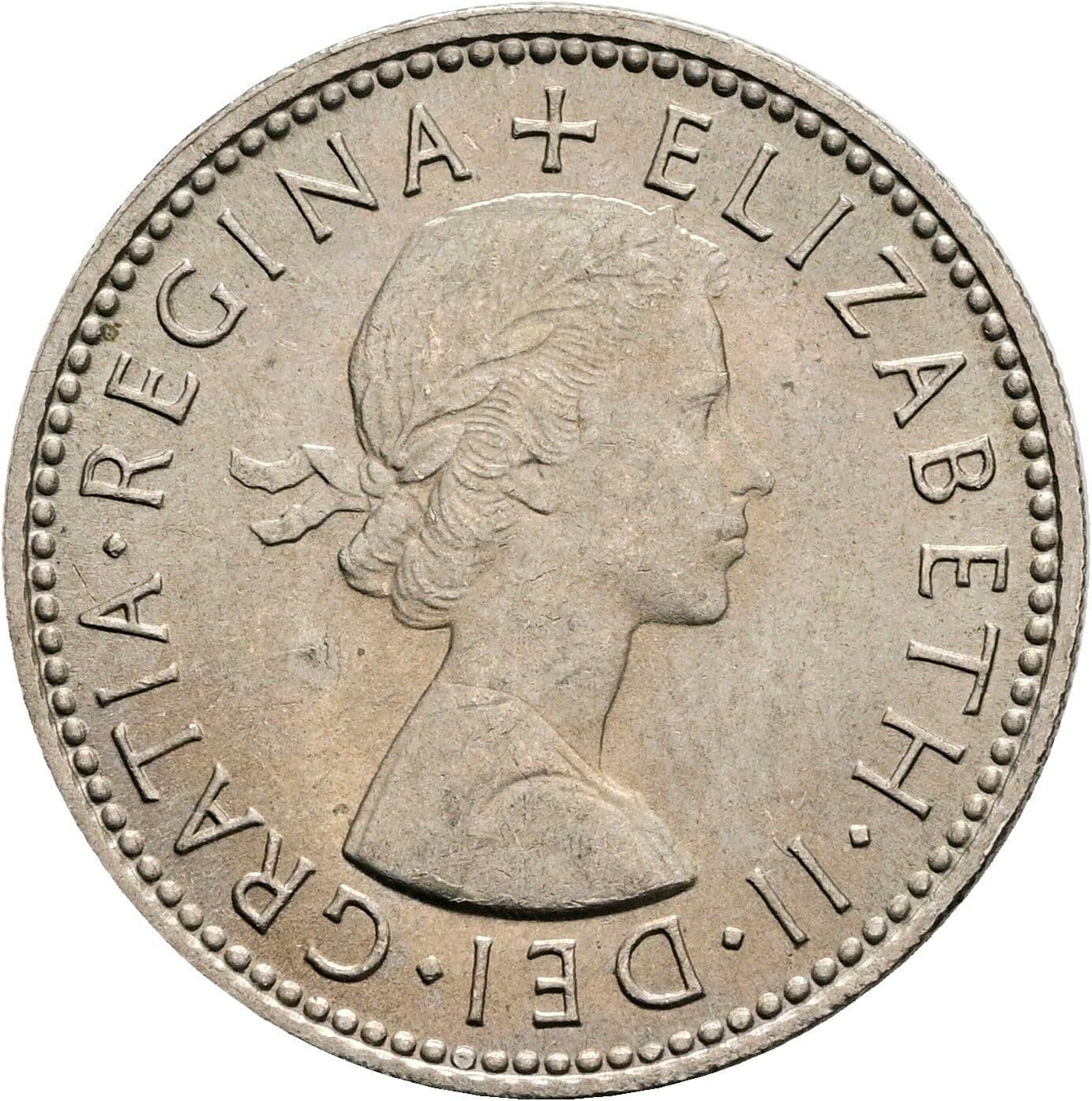 1 Shilling Elisabeth II. 1952-2022 1964 – Vorderseite