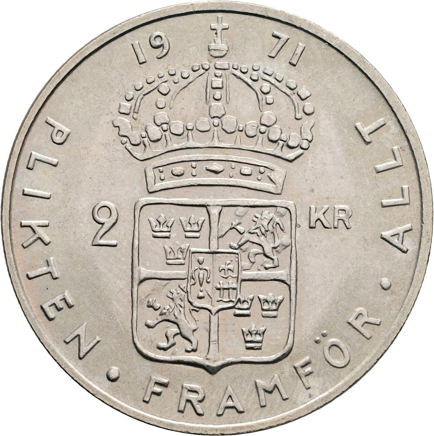 2 Kronor Gustav VI. Adolf (1950-1973) 1971 – Rückseite