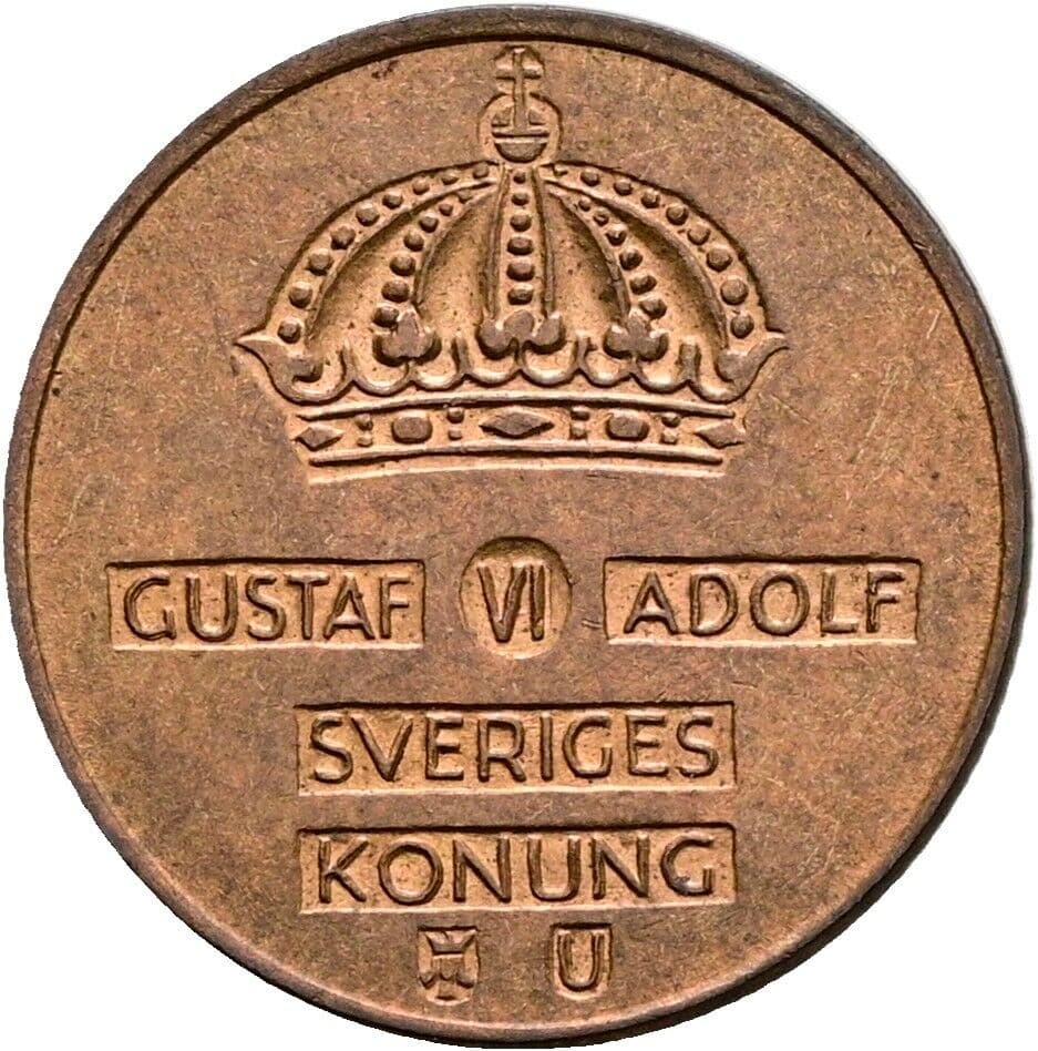 1 Öre Gustav VI. Adolf (1950-1973) 1966 – Rückseite