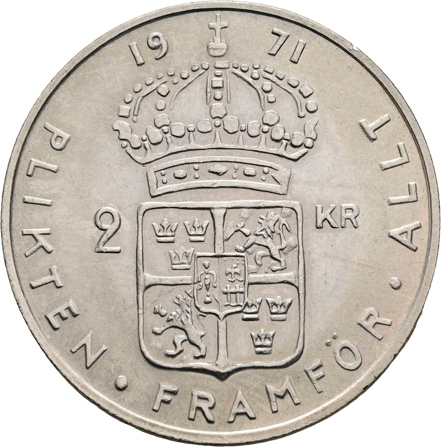 2 Kronur Gustaf VI Adolf (1950-1973) 1971 – Rückseite