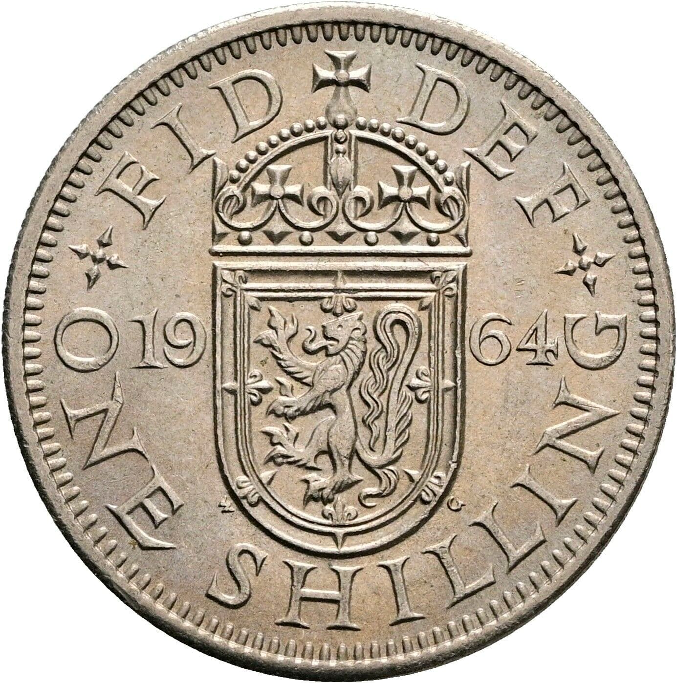 1 Shilling Elisabeth II. 1952-2022 1964 – Rückseite