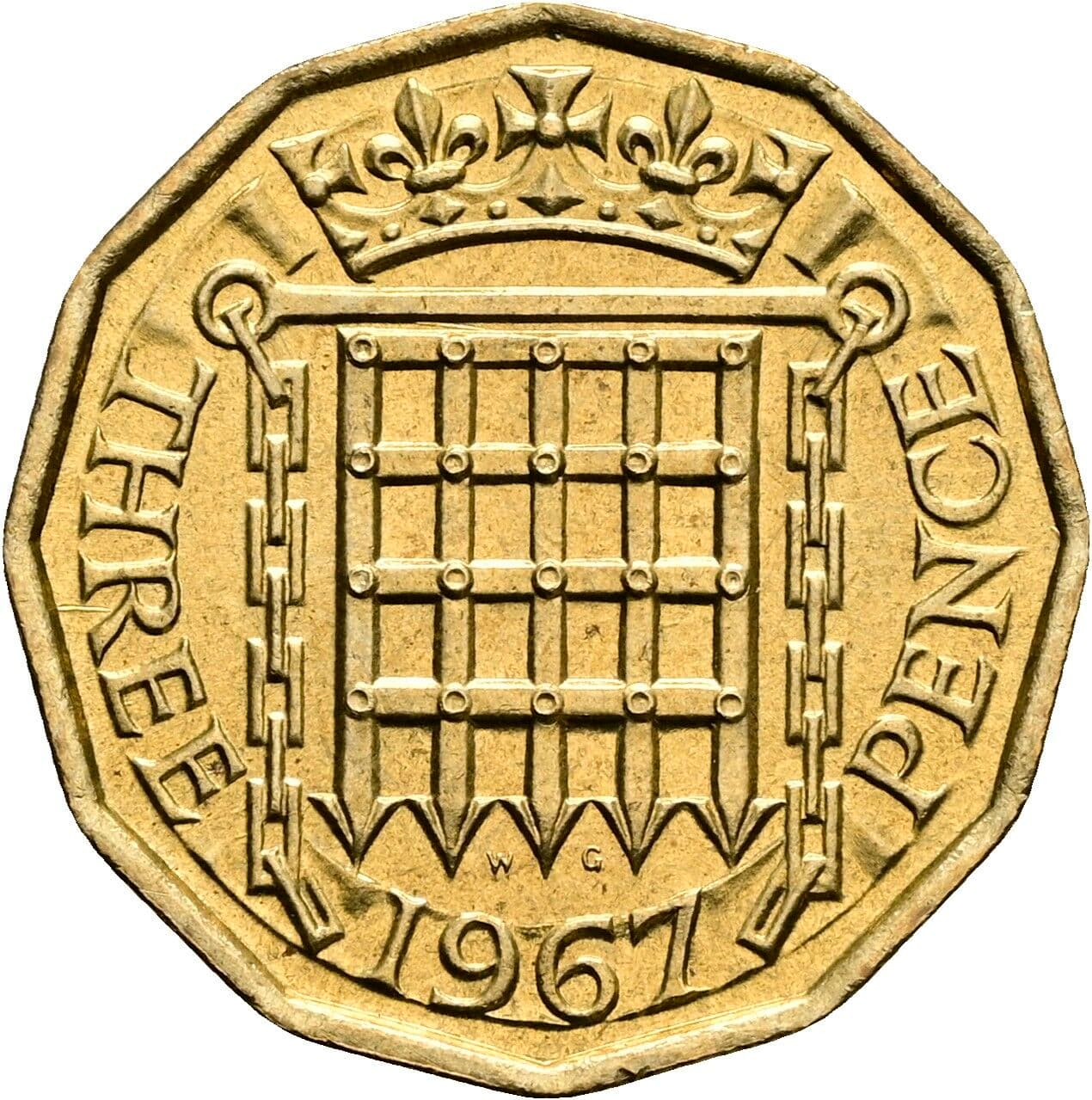 3 Pence Elisabeth II. 1952-2022 1967 – Rückseite