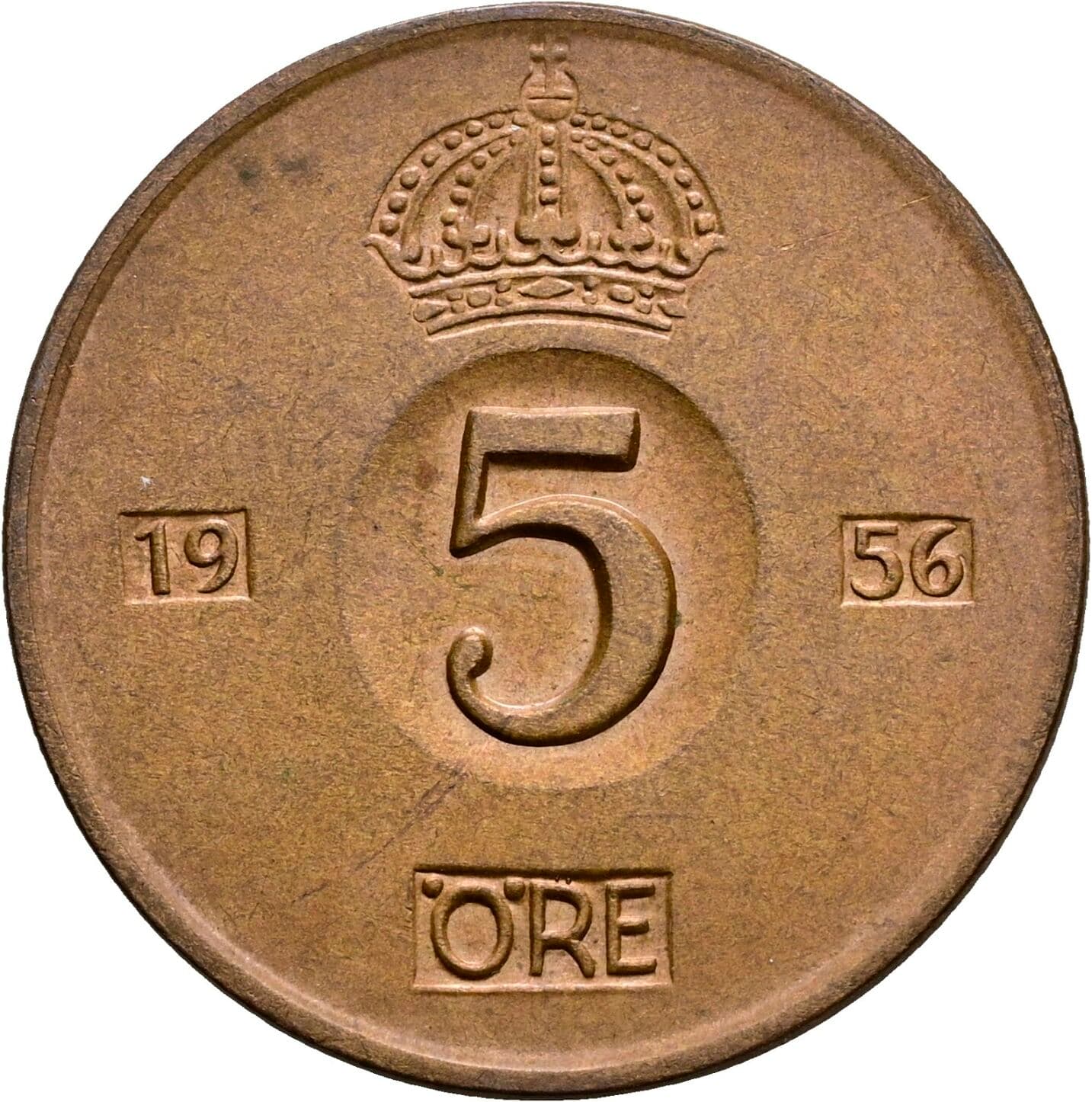 5 Öre Gustav VI. Adolf (1950-1973) 1956 – Vorderseite