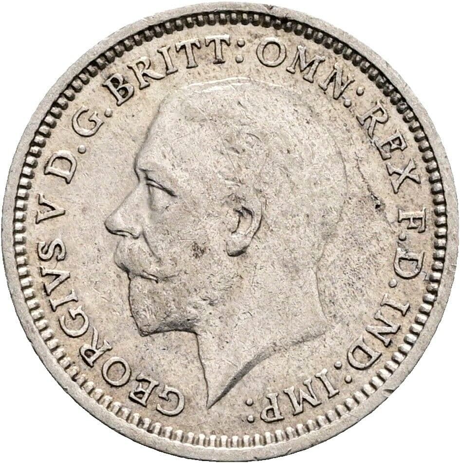 3 Pence Georg V. (1910-1936) 1935 – Vorderseite