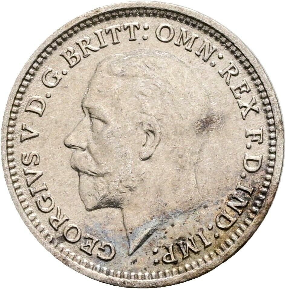 3 Pence Georg V. (1910-1936) 1935 – Vorderseite
