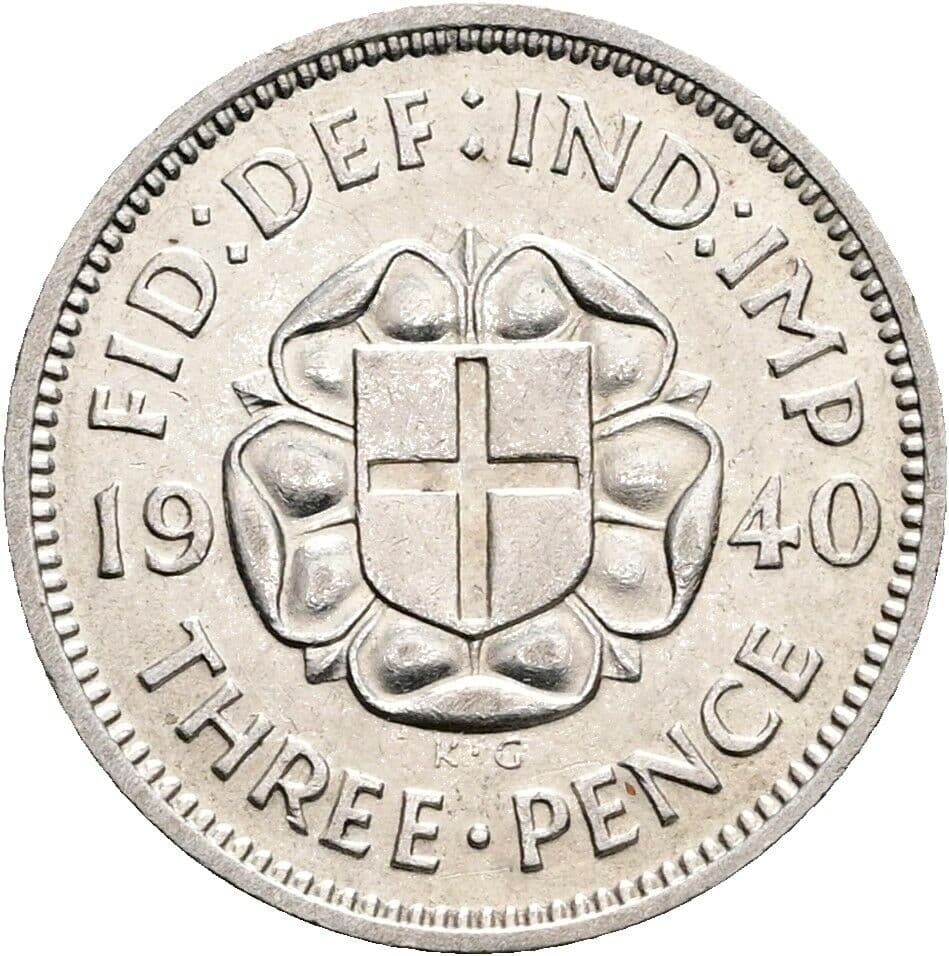 3 Pence Georg VI. (1936-1952) 1940 – Rückseite