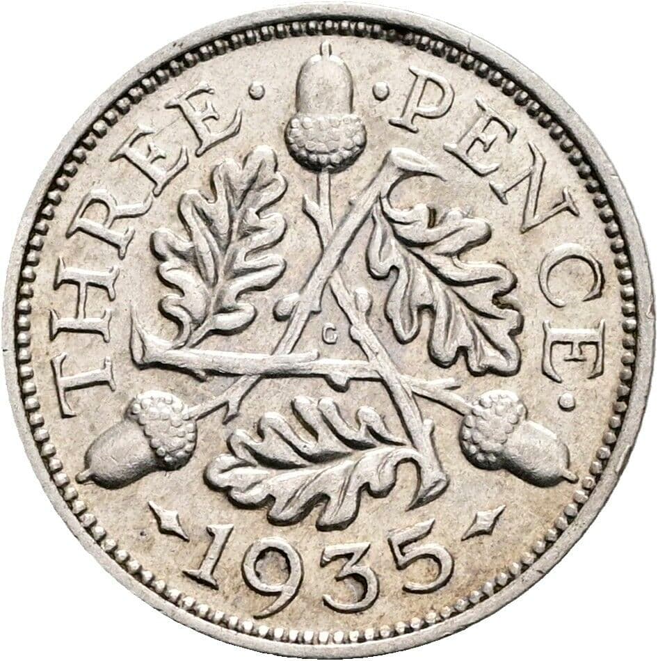 3 Pence Georg V. (1910-1936) 1935 – Rückseite