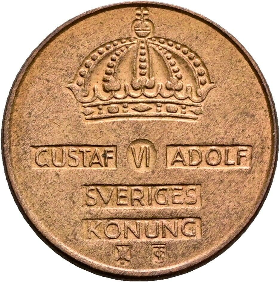 1 Öre Gustav VI. Adolf (1950-1973) 1958 – Rückseite