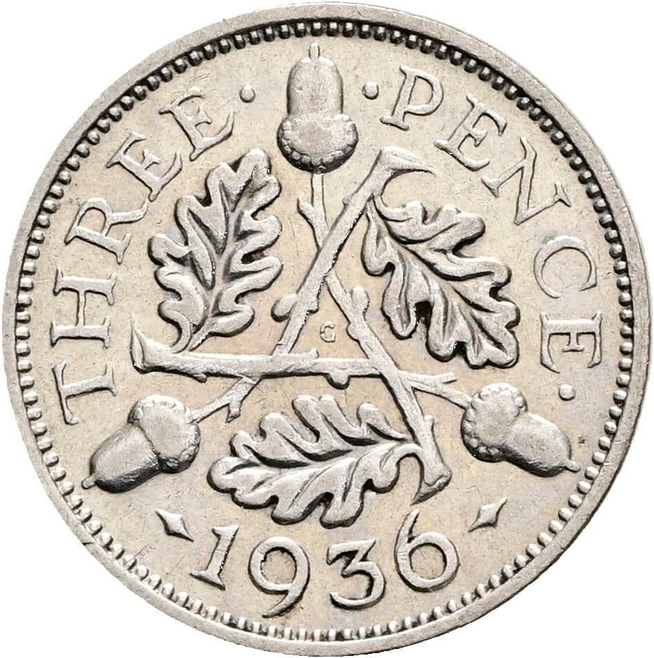 3 Pence Georg V. (1910-1936) 1936 – Rückseite