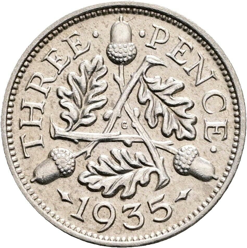 3 Pence Georg V. (1910-1936) 1935 – Rückseite