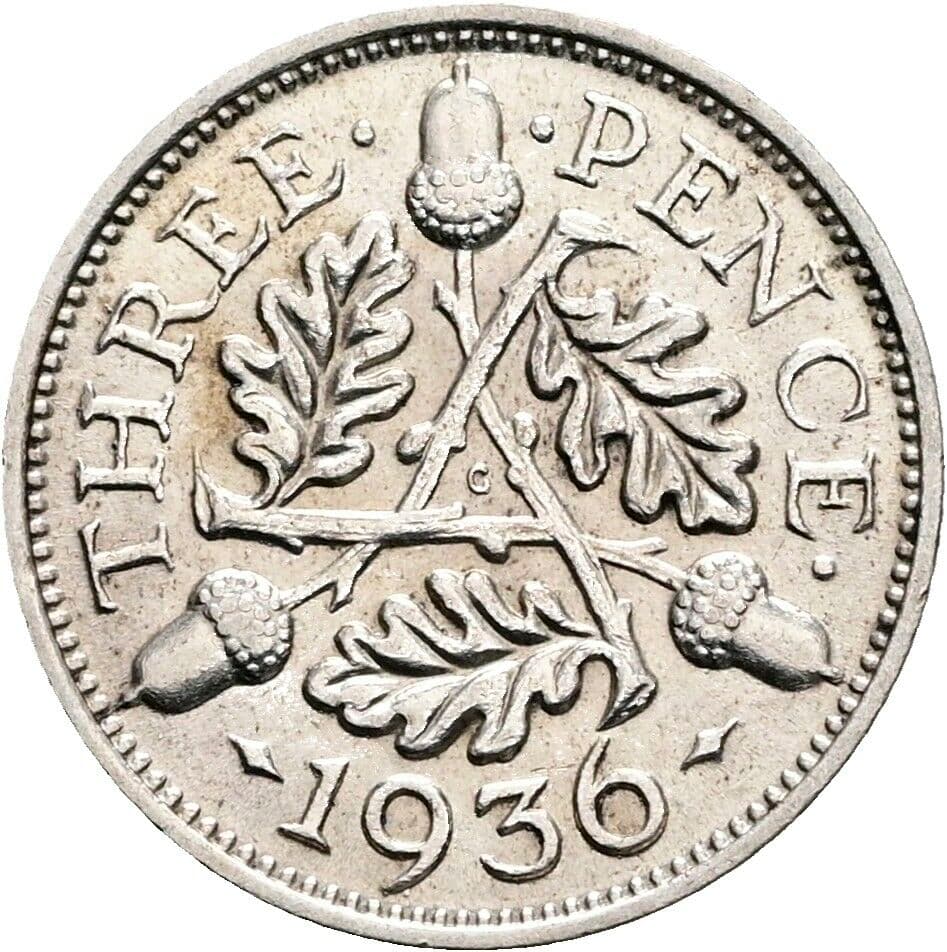 3 Pence Georg V. (1910-1936) 1936 – Rückseite