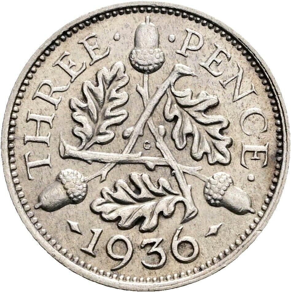 3 Pence Georg V. (1910-1936) 1936 – Rückseite