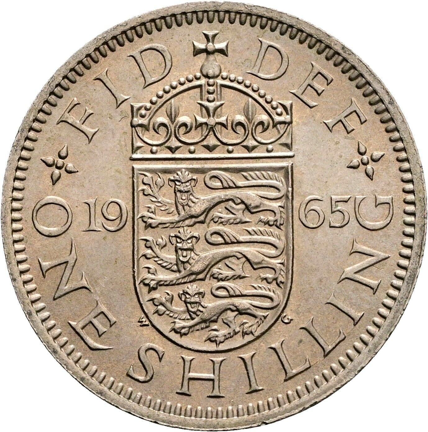 1 Shilling Elisabeth II. 1952-2022 1965 – Rückseite