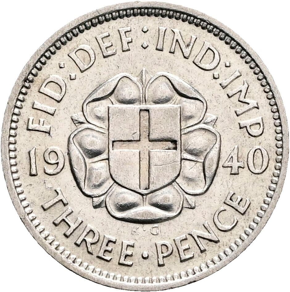 3 Pence Georg VI. (1936-1952) 1940 – Rückseite