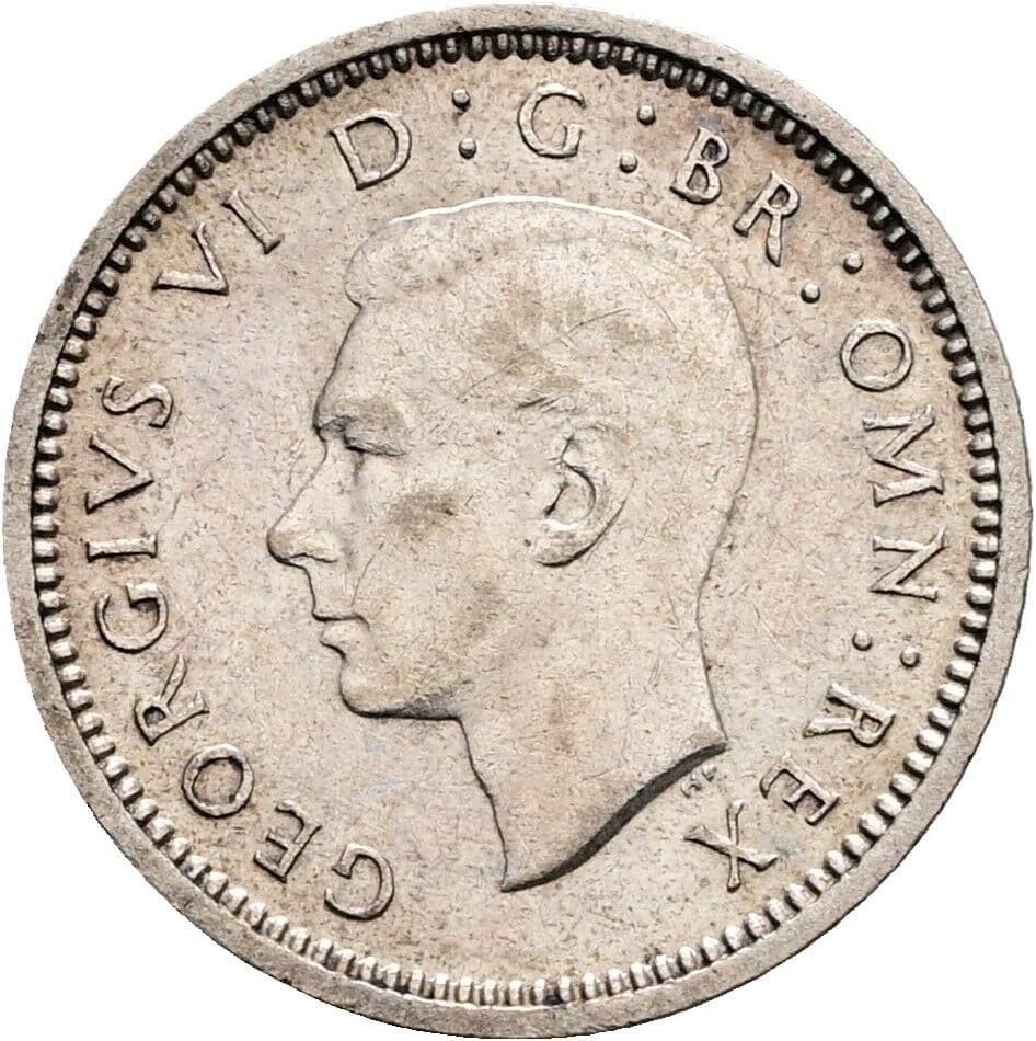 3 Pence Georg VI. (1936-1952) 1940 – Vorderseite