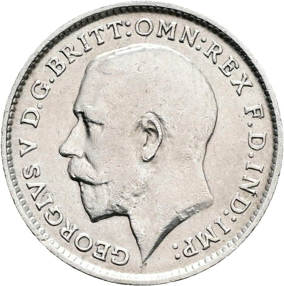 3 Pence Georg V. (1910-1936) 1913 – Vorderseite