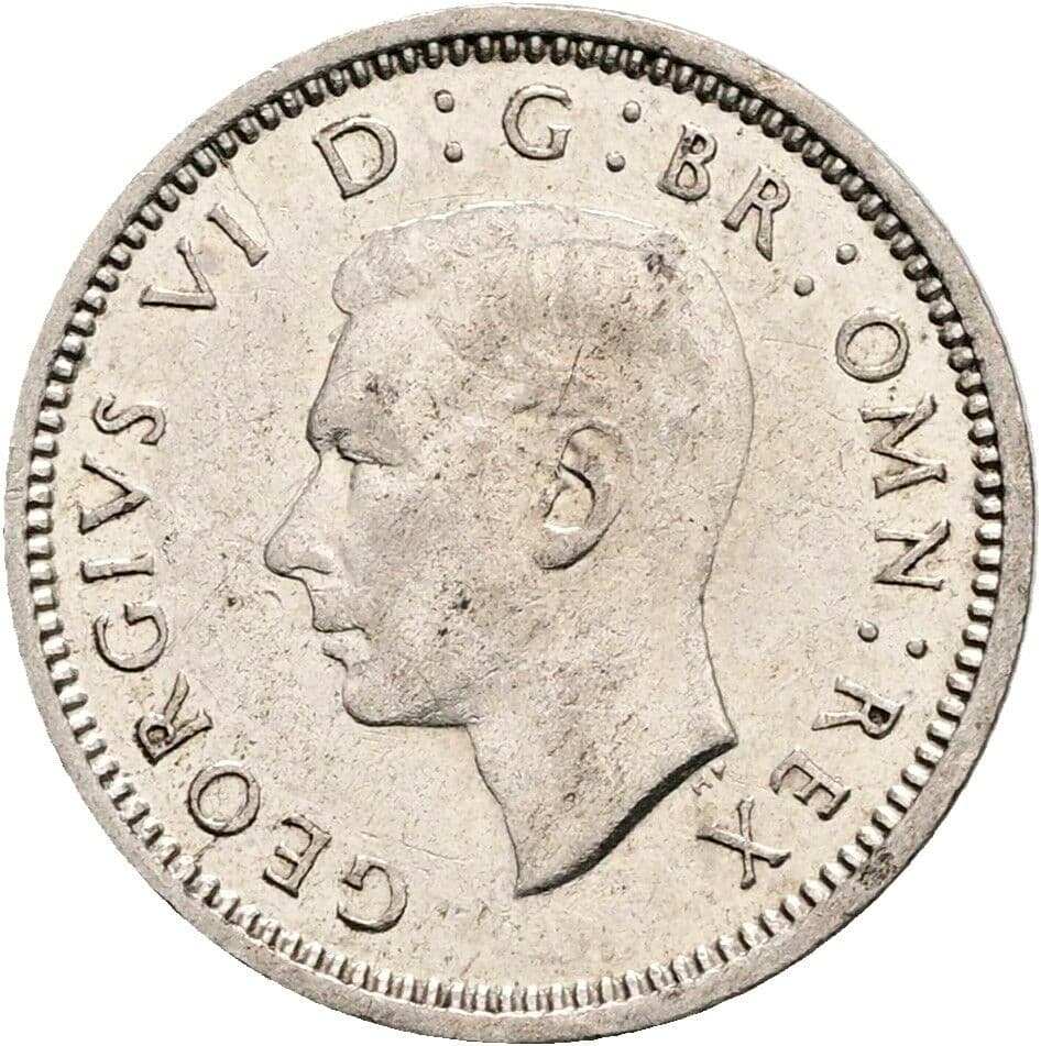 3 Pence Georg VI. (1936-1952) 1940 – Vorderseite