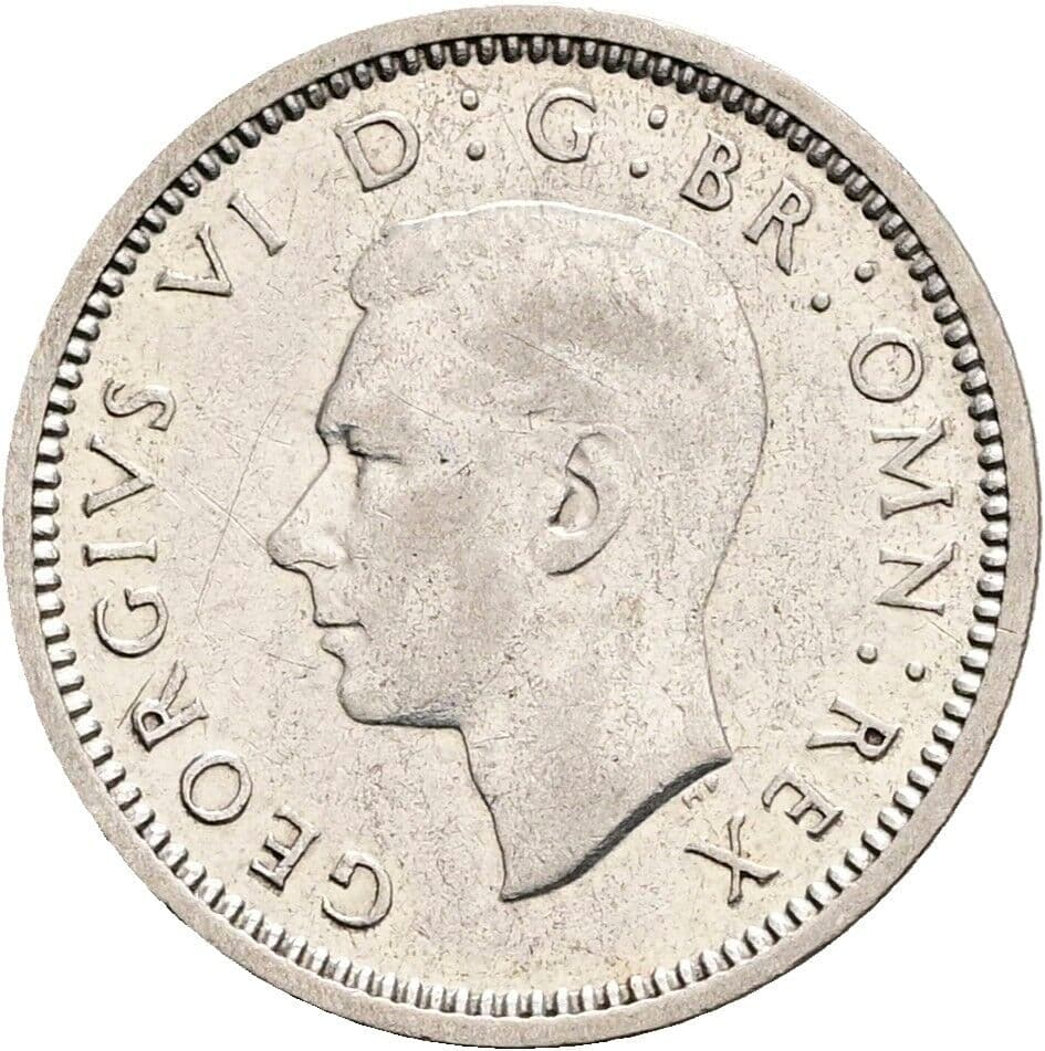 3 Pence Georg VI. (1936-1952) 1937 – Vorderseite