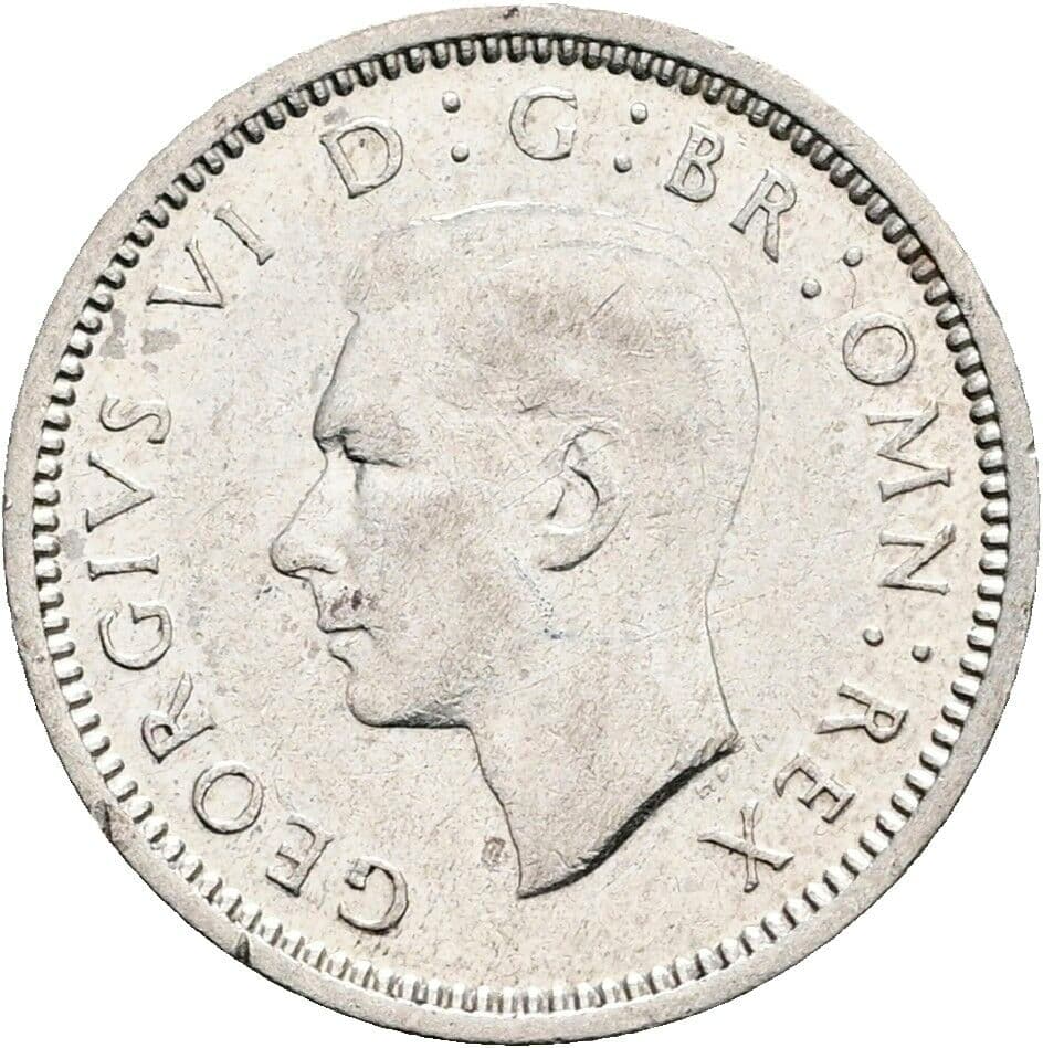 3 Pence Georg VI. (1936-1952) 1940 – Vorderseite
