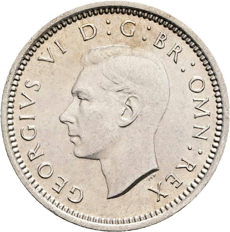 3 Pence Georg VI. (1936-1952) 1940 – Vorderseite