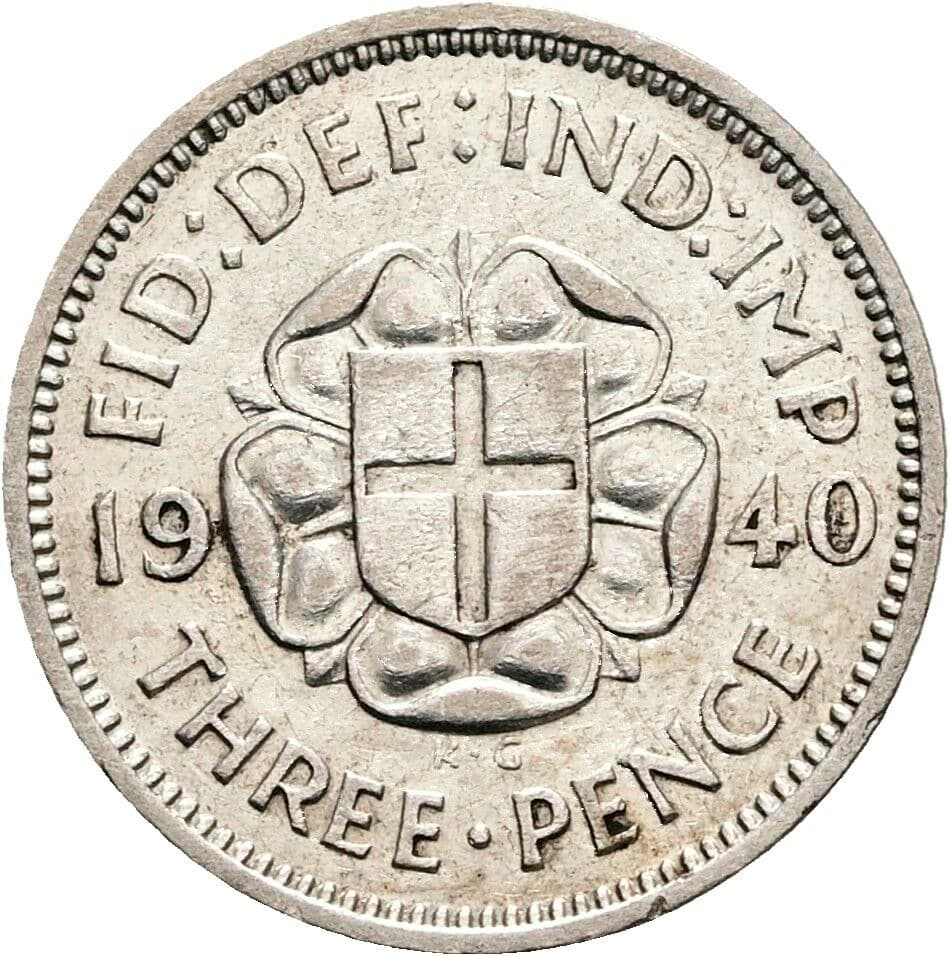 3 Pence Georg VI. (1936-1952) 1940 – Rückseite