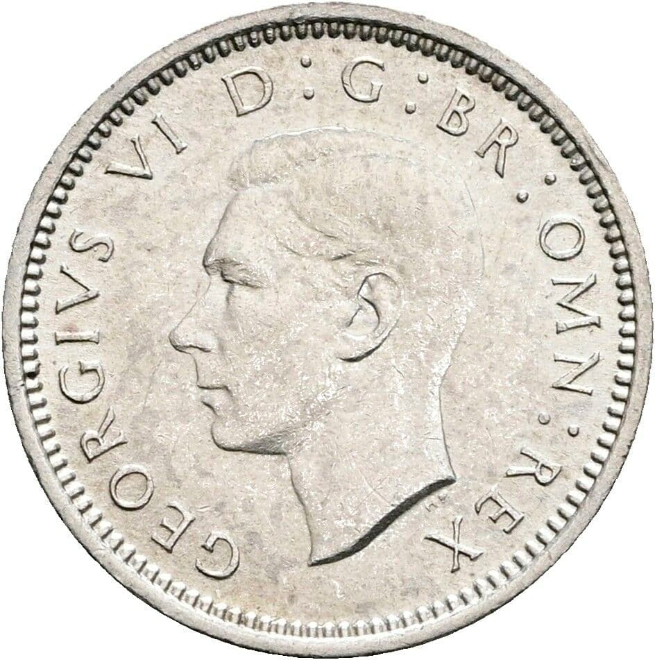 3 Pence Georg VI. (1936-1952) 1940 – Vorderseite