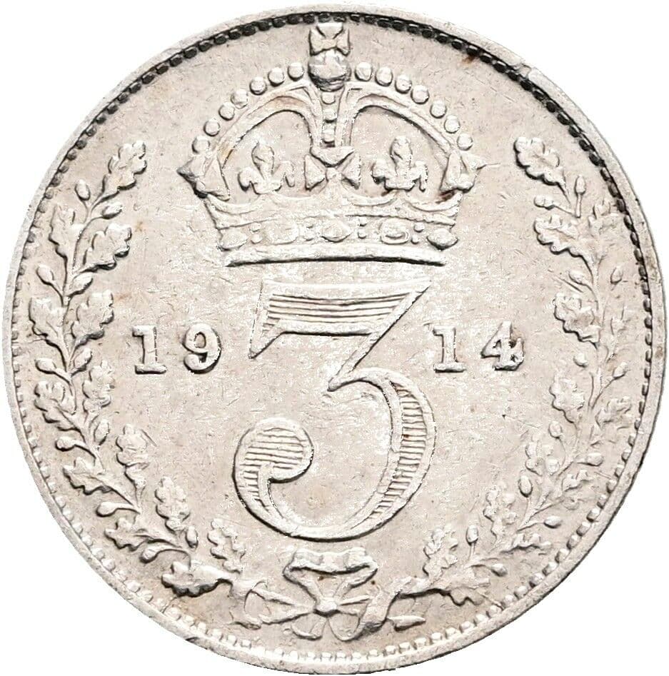 3 Pence Georg V. (1910-1936) 1914 – Rückseite