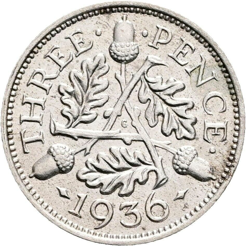 3 Pence Georg V. (1910-1936) 1936 – Rückseite