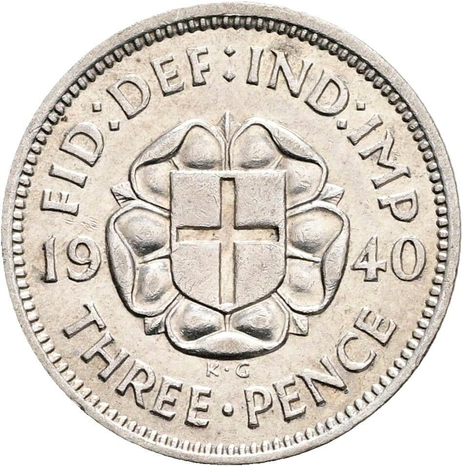 3 Pence Georg VI. (1936-1952) 1940 – Rückseite